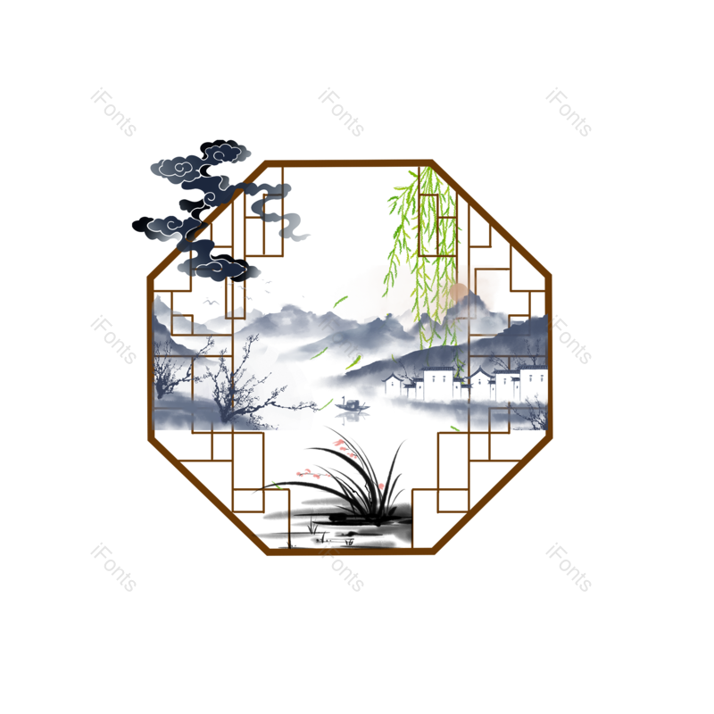 水墨图片,中国风元素,古典PNG,大气免抠素材